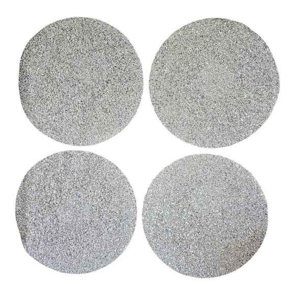 NEW Sparkles Home Luminous Round Rhinestones Placemats in Silver (Set of 4) - Picture 1 of 5